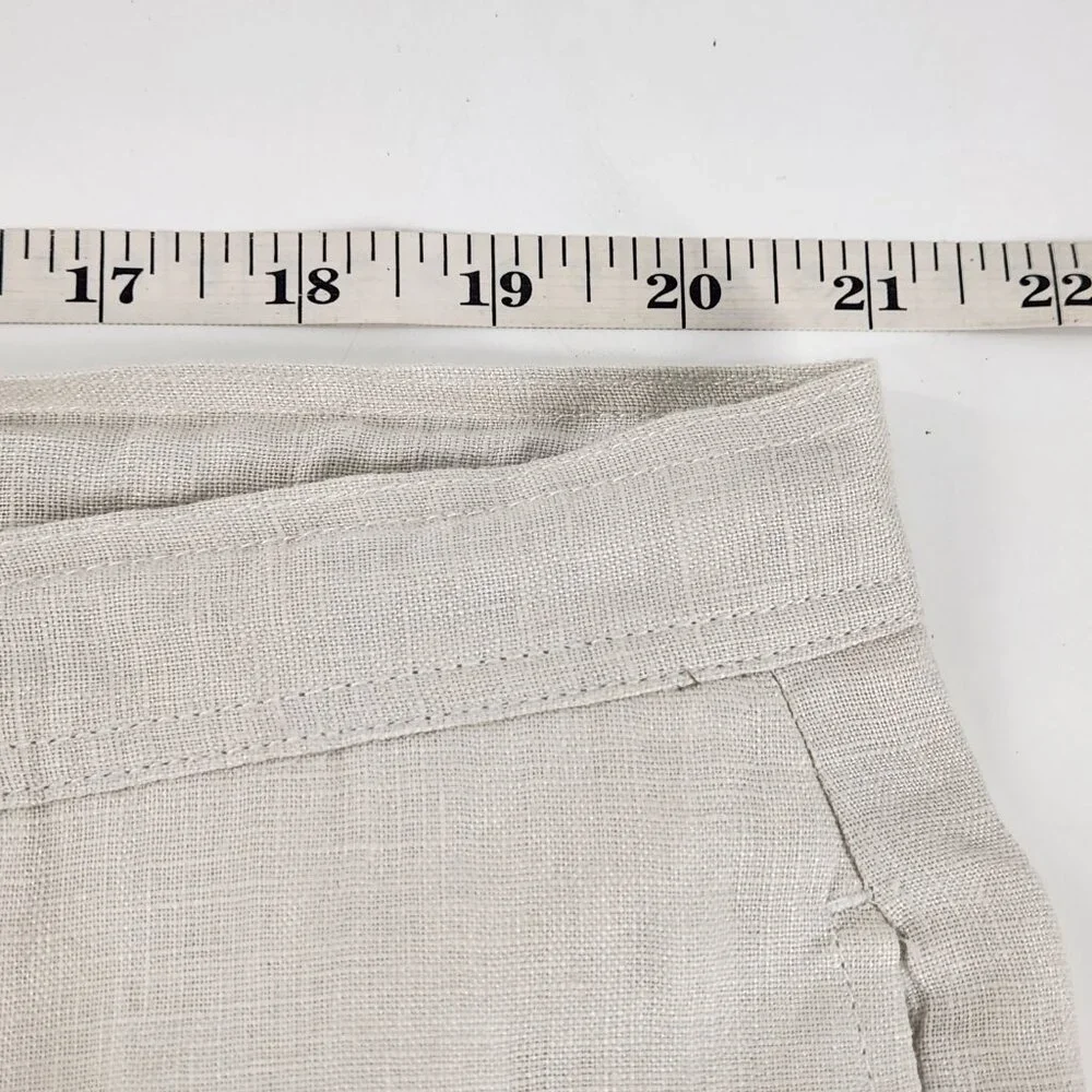 Modelcloth Volos Linen Trousers Mens 40 Light Sand Drawstring Pants Classic